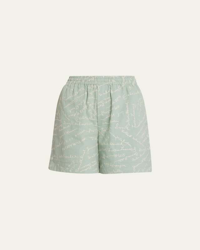 Powder Signature Embroidered Shorts